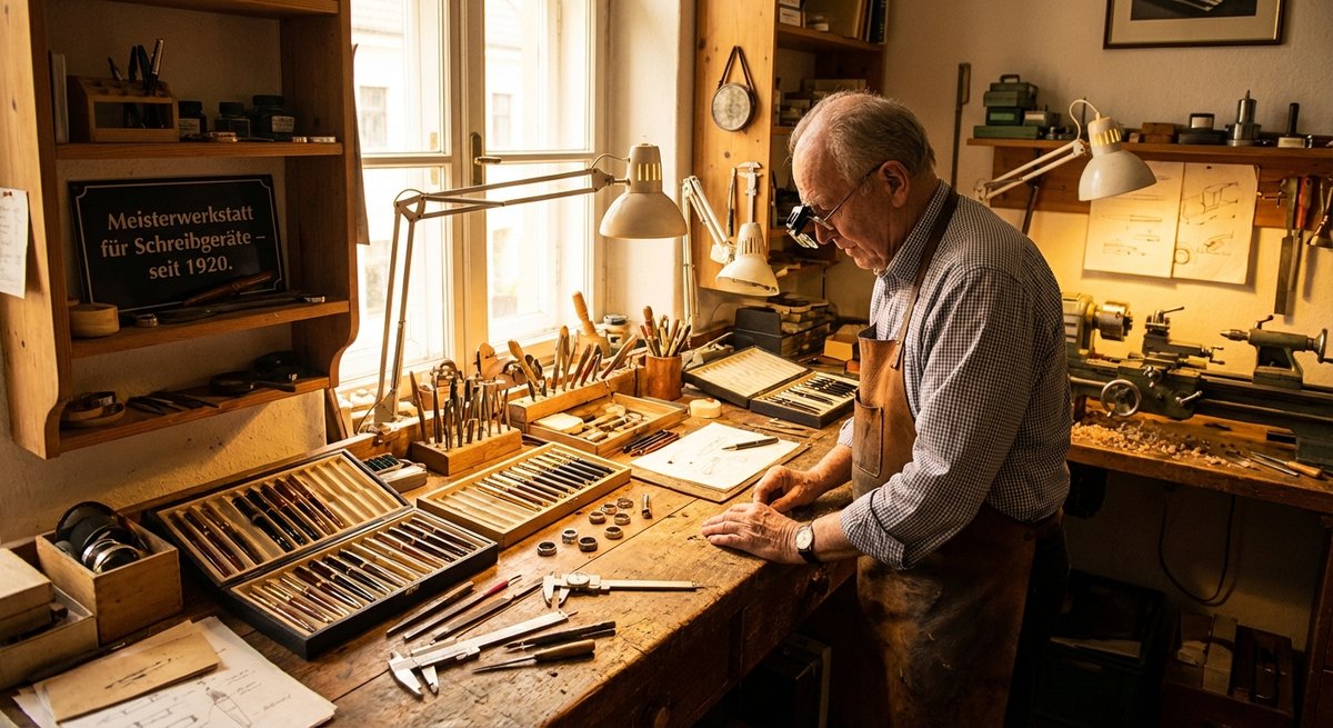 Artigiano Lamy al lavoro nella produzione di penne di qualità