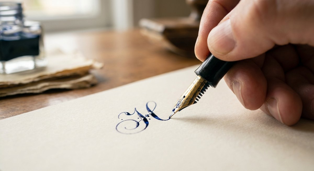 Scrittura elegante con penna Lamy